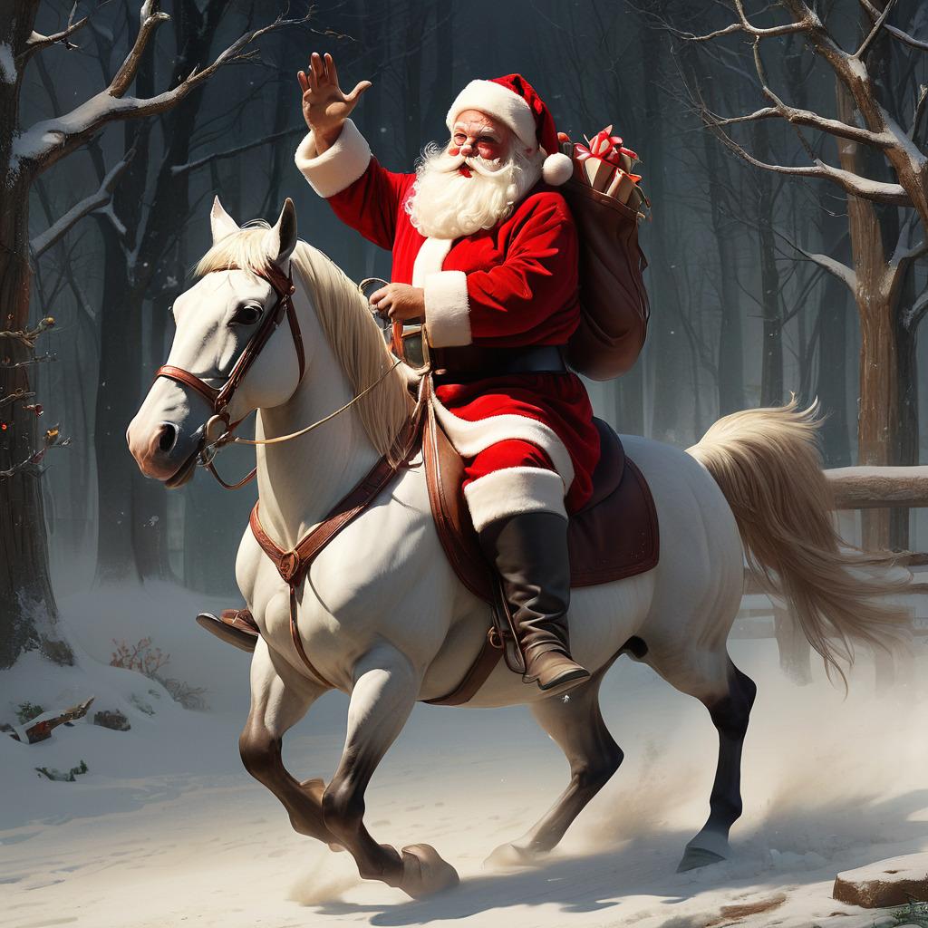 Santa Cluse Riding horse